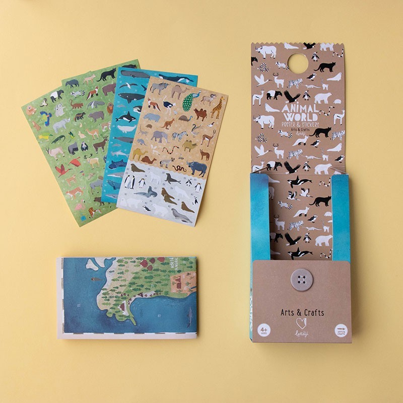 poster i enganxines d’animals del món